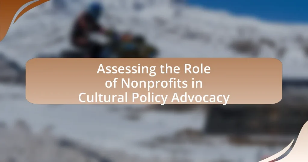 Assessing the Role of Nonprofits in Cultural Policy Advocacy
