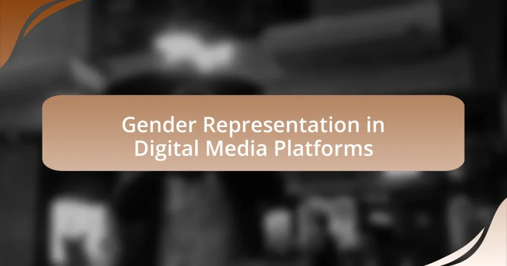 Gender Representation in Digital Media Platforms