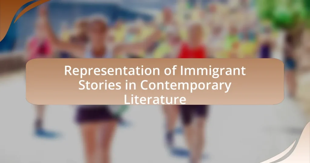 Representation of Immigrant Stories in Contemporary Literature