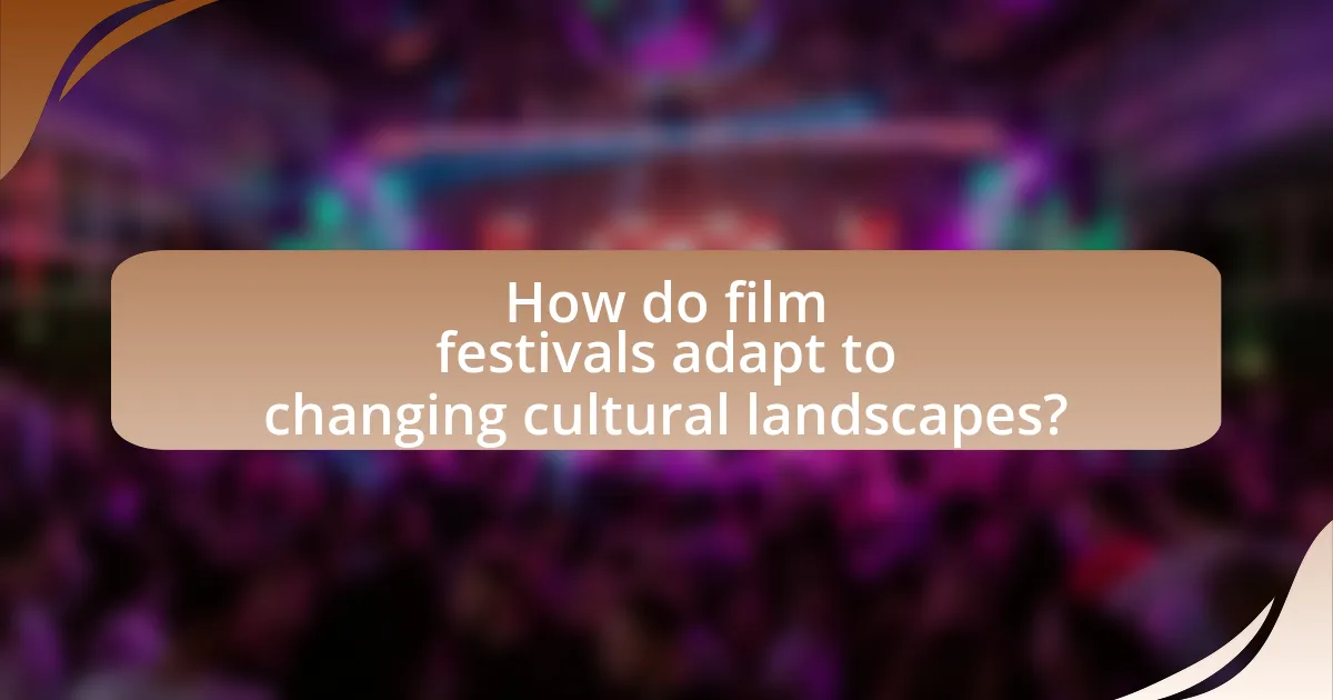 How do film festivals adapt to changing cultural landscapes?