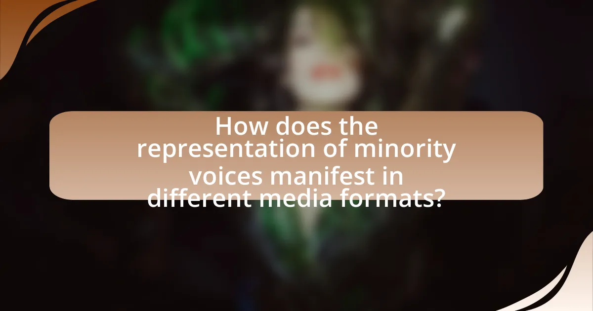 How does the representation of minority voices manifest in different media formats?