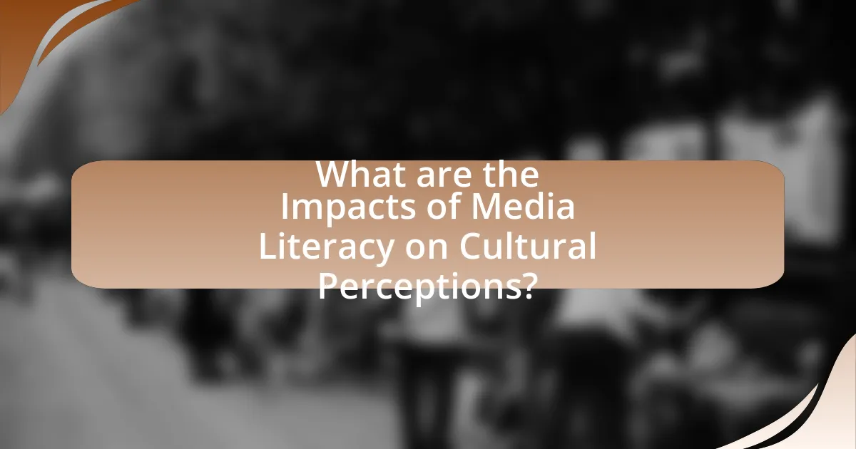 What are the Impacts of Media Literacy on Cultural Perceptions?
