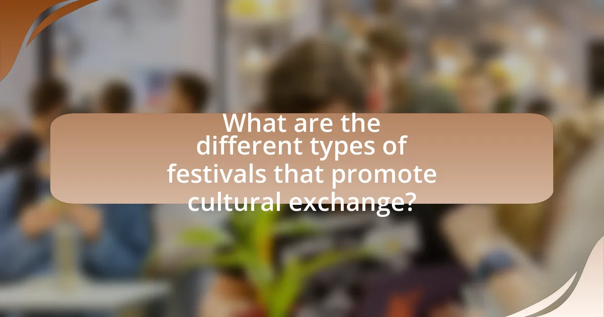What are the different types of festivals that promote cultural exchange?