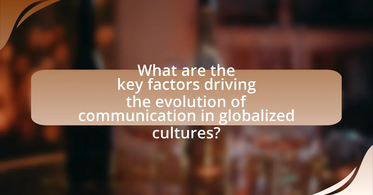 What are the key factors driving the evolution of communication in globalized cultures?