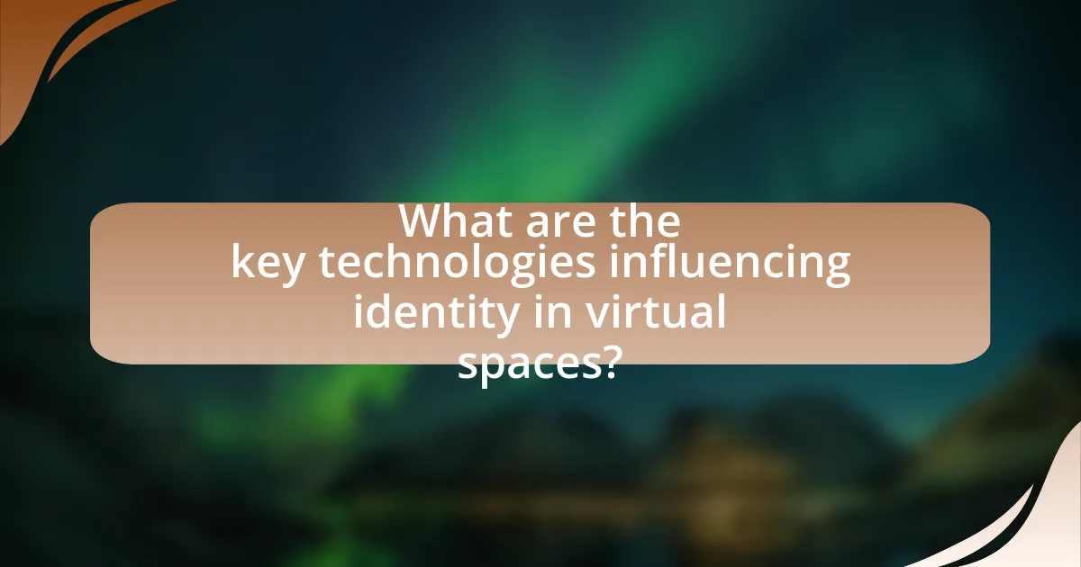 What are the key technologies influencing identity in virtual spaces?