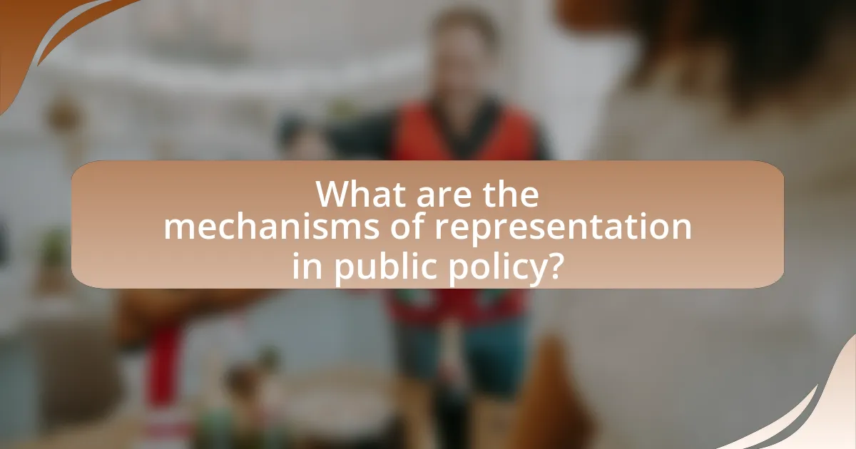 What are the mechanisms of representation in public policy?