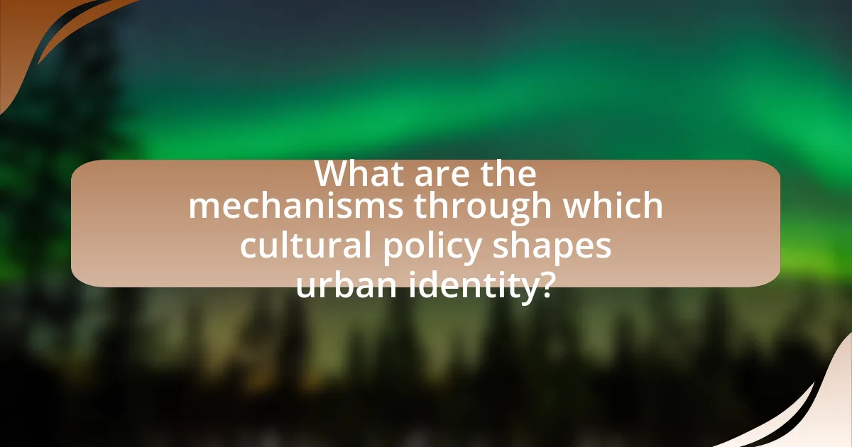 What are the mechanisms through which cultural policy shapes urban identity?