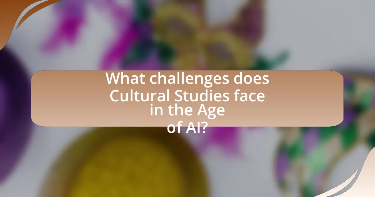 What challenges does Cultural Studies face in the Age of AI?