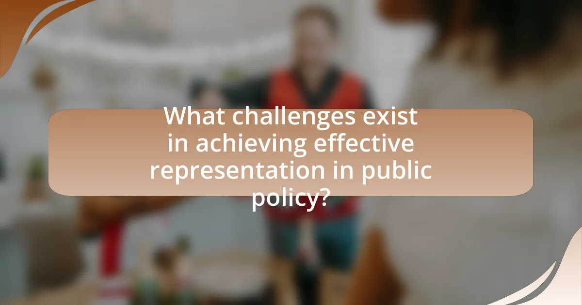 What challenges exist in achieving effective representation in public policy?