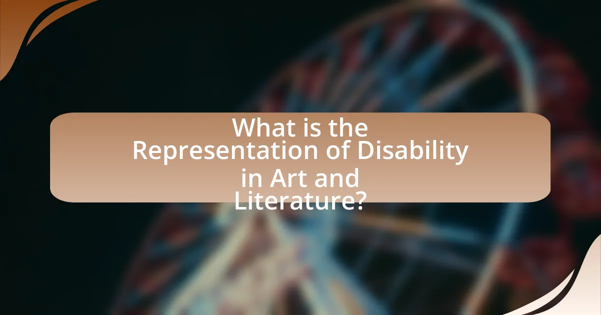 What is the Representation of Disability in Art and Literature?