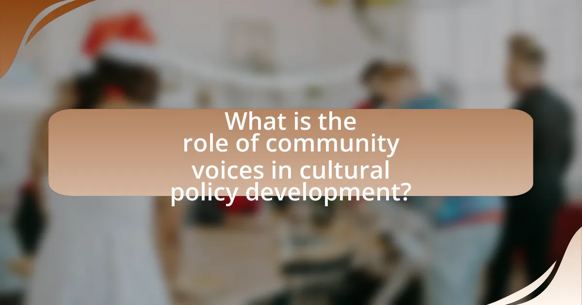 What is the role of community voices in cultural policy development?