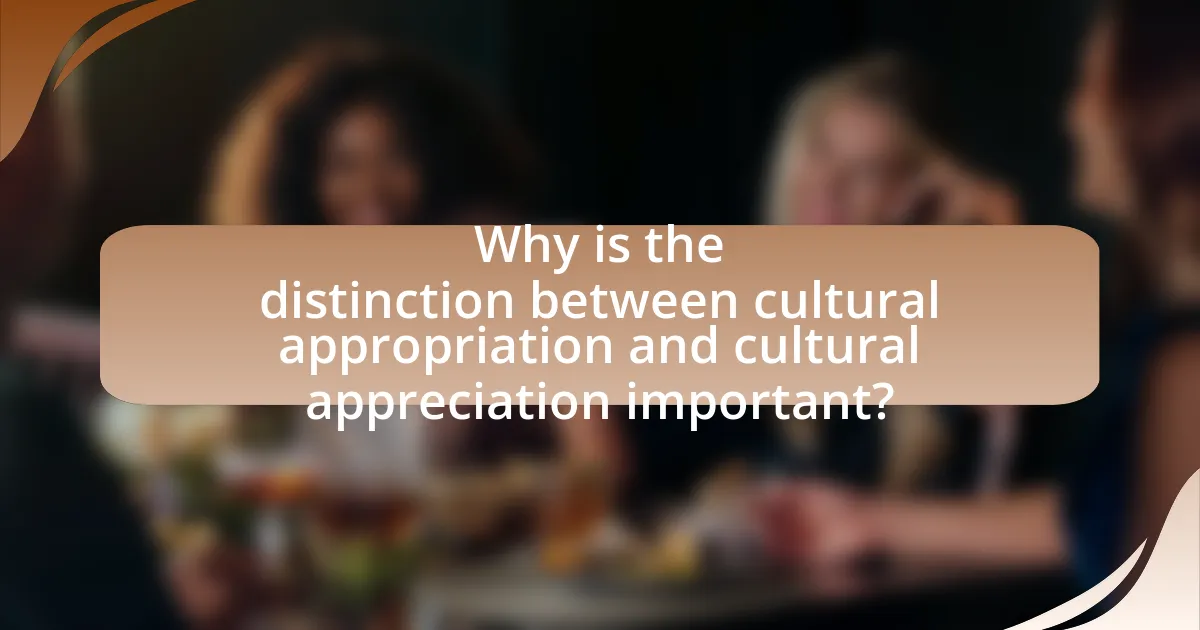 Why is the distinction between cultural appropriation and cultural appreciation important?